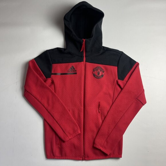 Manchester United Anthem - Full Zip Jacket/Hoodie - Men Sz XS - Red & Black READ - Picture 1 of 15